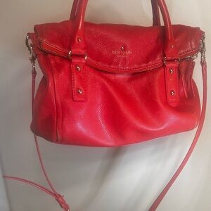 *SALE*Kate Spade ā ļø Pebble Red Leather Crossbody Flap/Zipper Bag